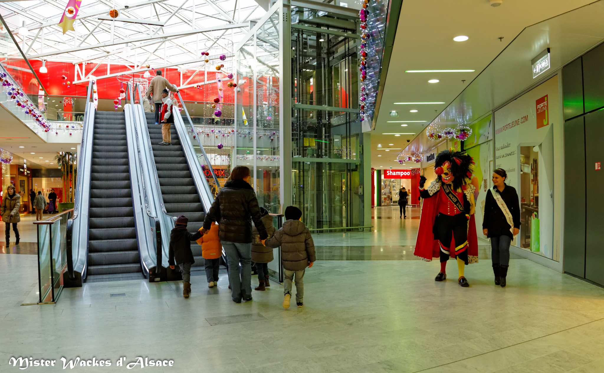 Téléthon Mulhouse 2013, Mister Wackes d’Alsace au Centre Commercial Porte Jeune