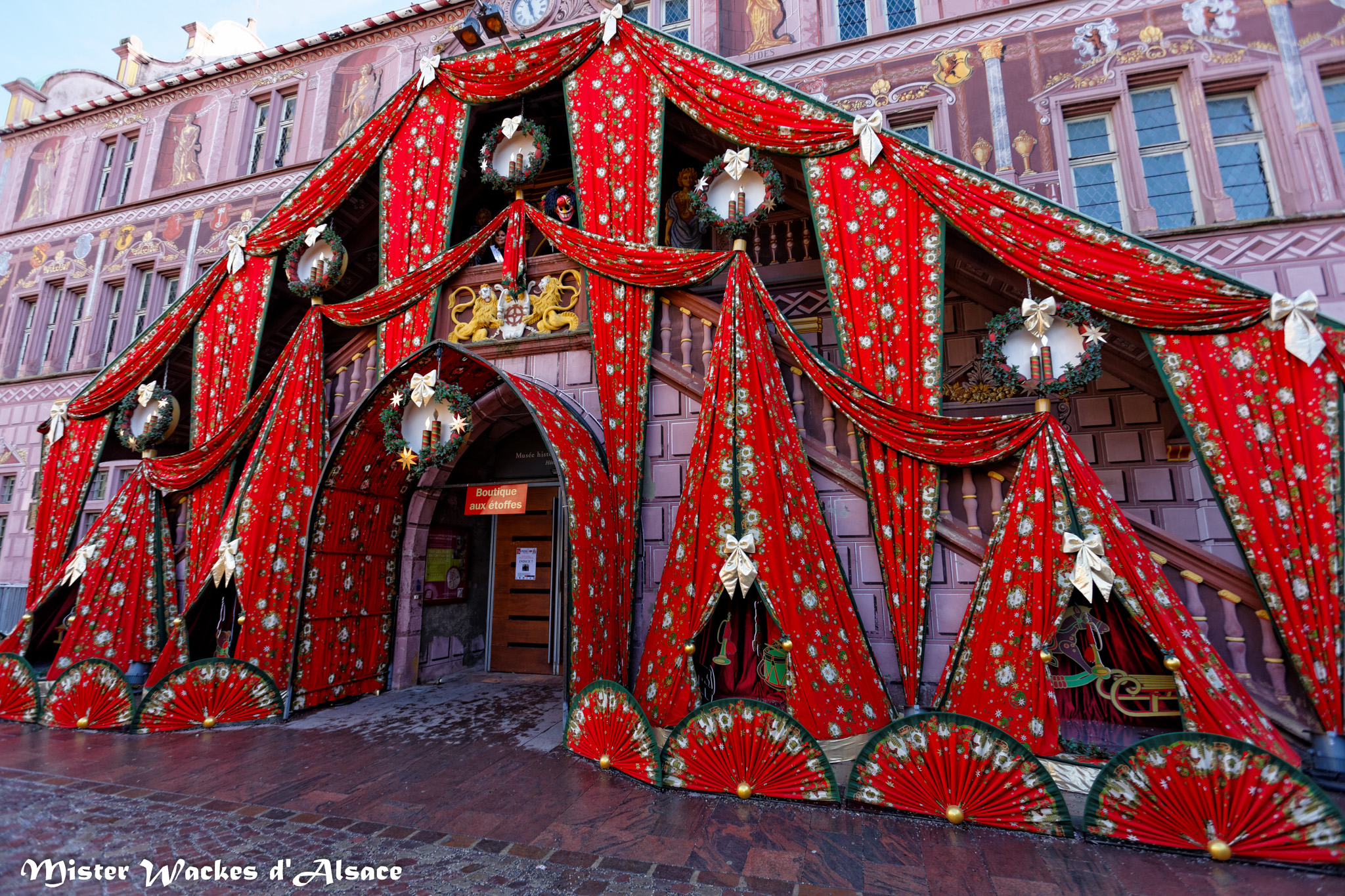 Téléthon Mulhouse 2013, Mister Wackes d’Alsace visite le Marché de Noël de Muhouse