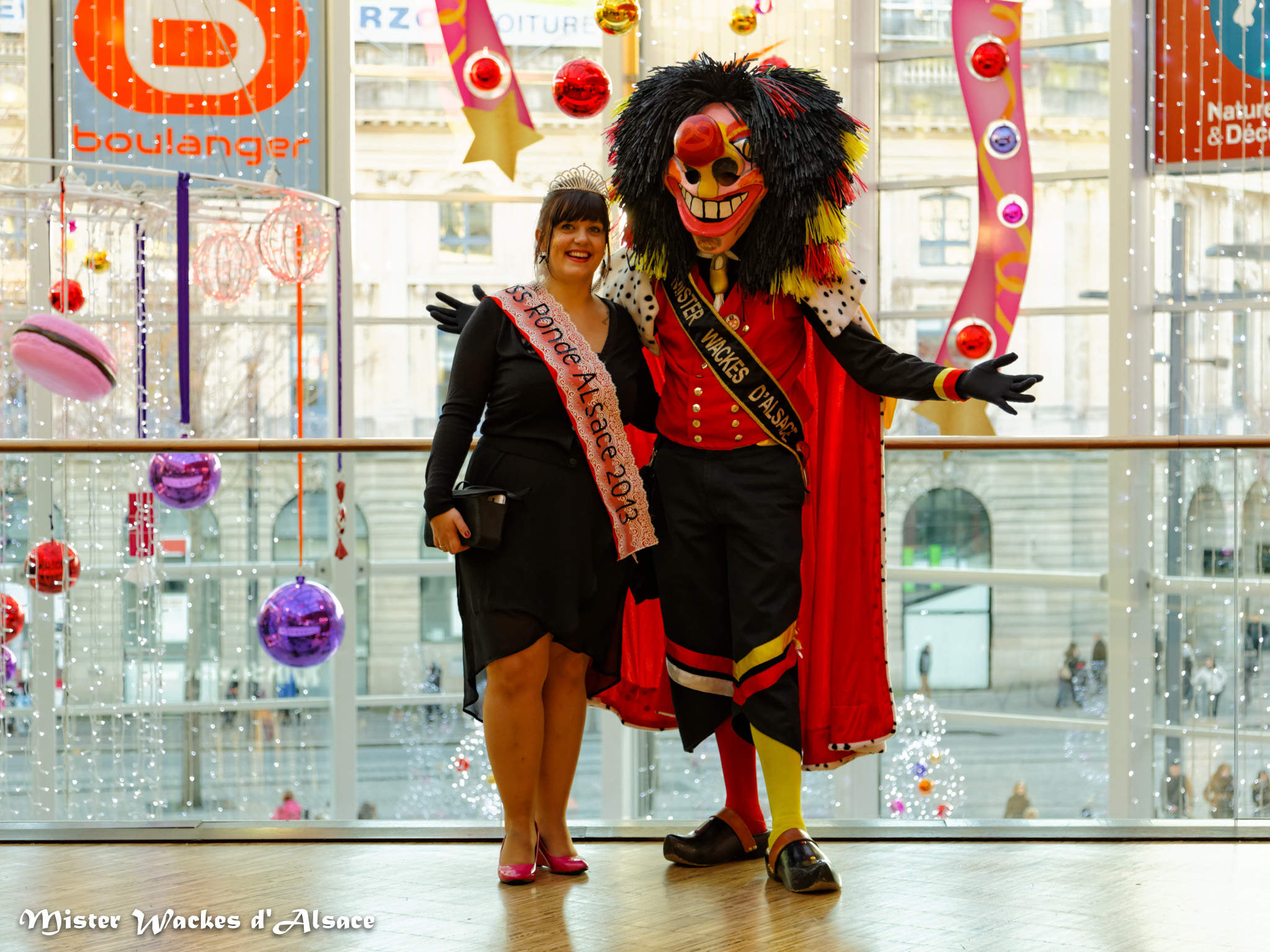 Téléthon Mulhouse 2013, Mister Wackes d’Alsace au Centre Commercial Porte Jeune
