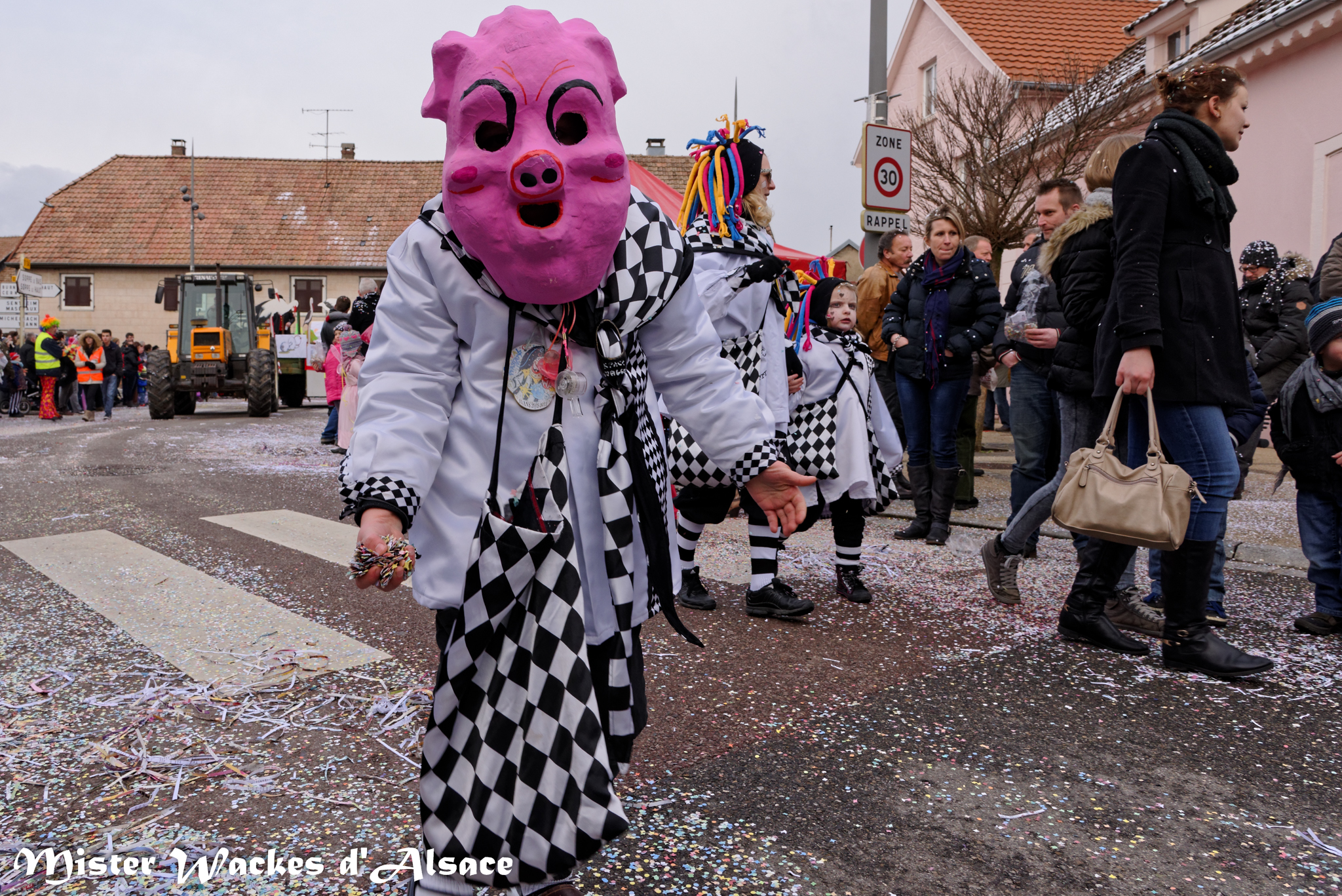 Carnaval de Guewenheim 2015 et le petit cochon des Spackwagges de Pfastatt