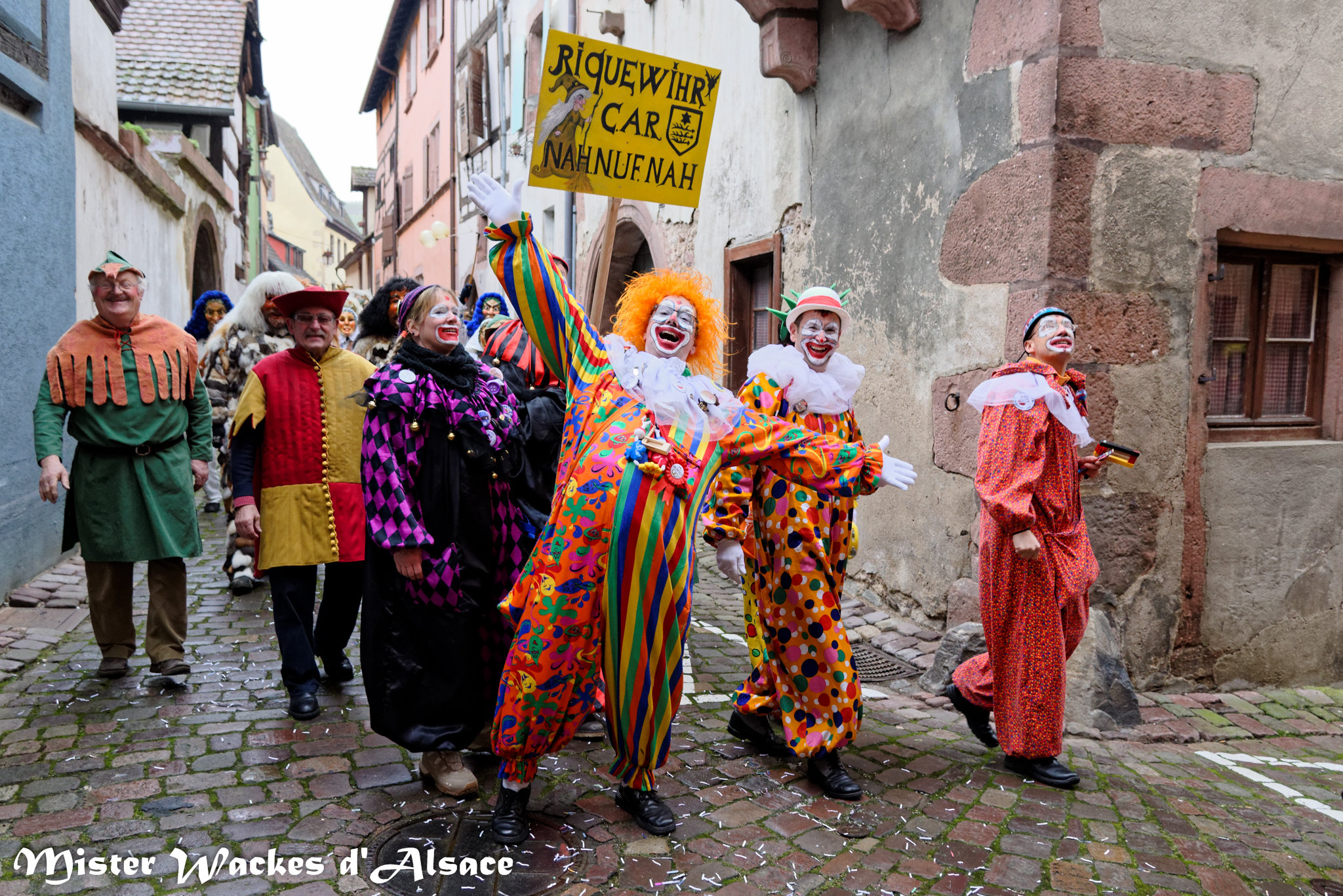 Carnaval de Riquewihr 2015 avec Weiler Clowns des Narrenzunft de Weil der Stadt