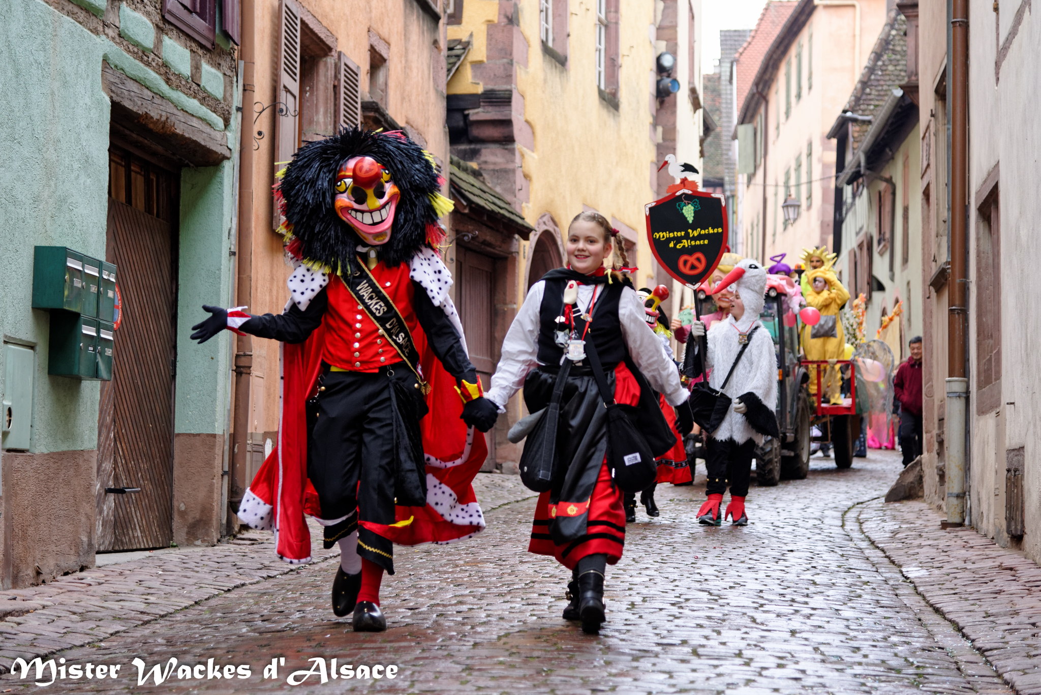 Carnaval de Riquewihr 2015 avec Mister Wackes d'Alsace et sa miggala Liesala