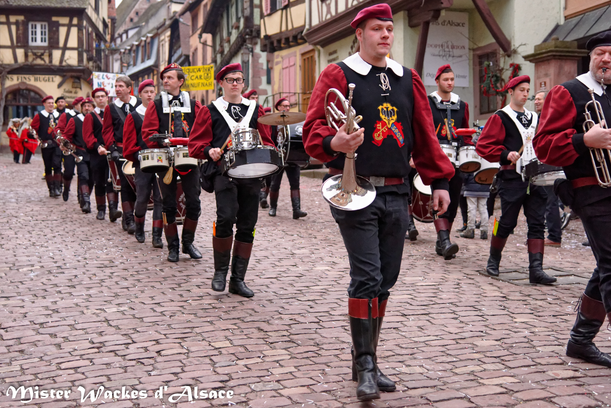 Carnaval de Riquewihr 2015 avec la guggenmusik de Weil der Stadt