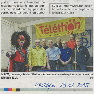 Le FCM-Billard s&rsquo;est investi pour le Téléthon