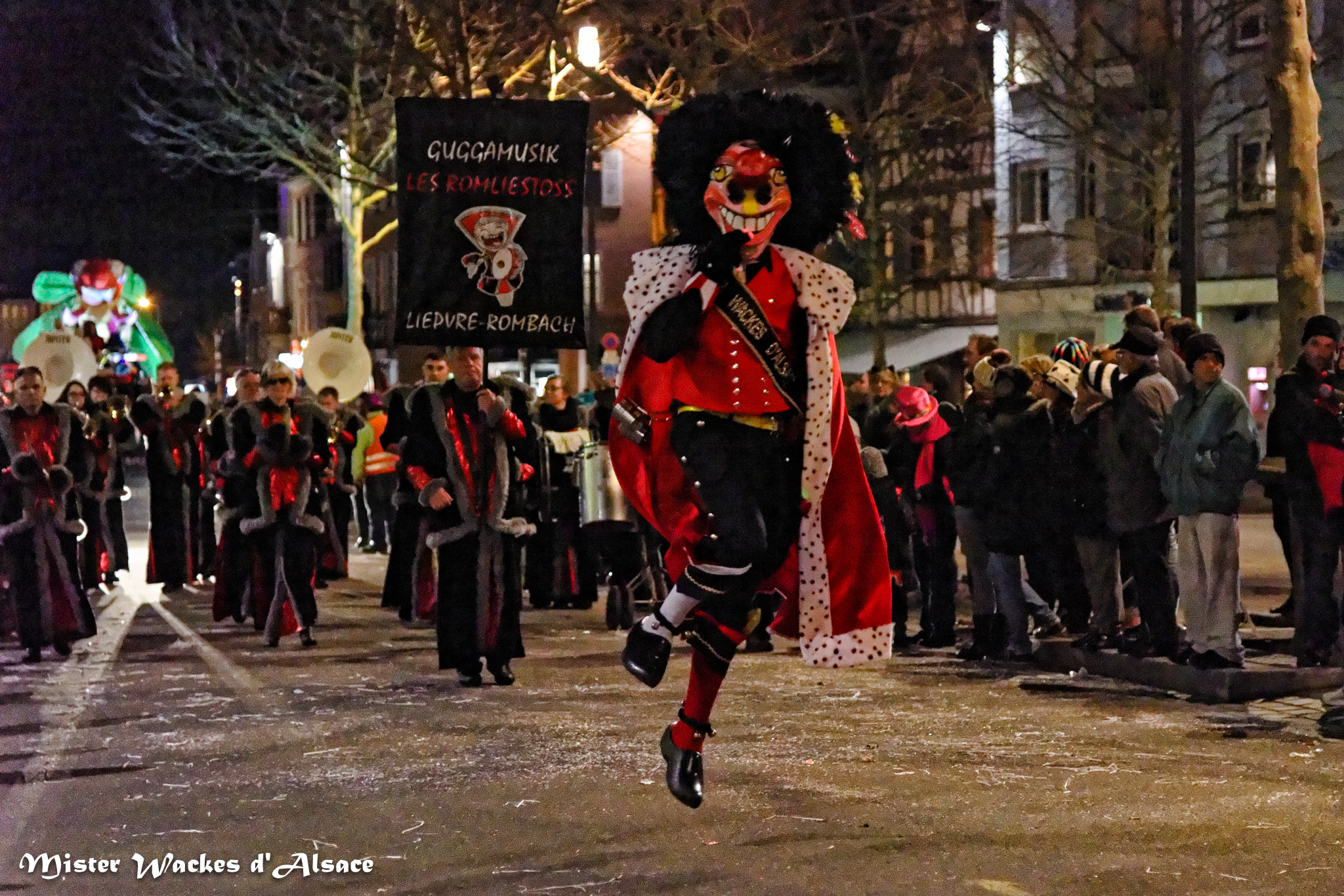 Carnaval nocturne des Machores avec Mister Wackes d'Alsace et la guggamusik Les Romliestoss de Lièpvre